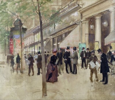 Le Boulevard Montmartre et le Théâtre des Variétés, vers 1886 - Jean Beraud